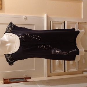 Black and white dandelion print dress Sz S